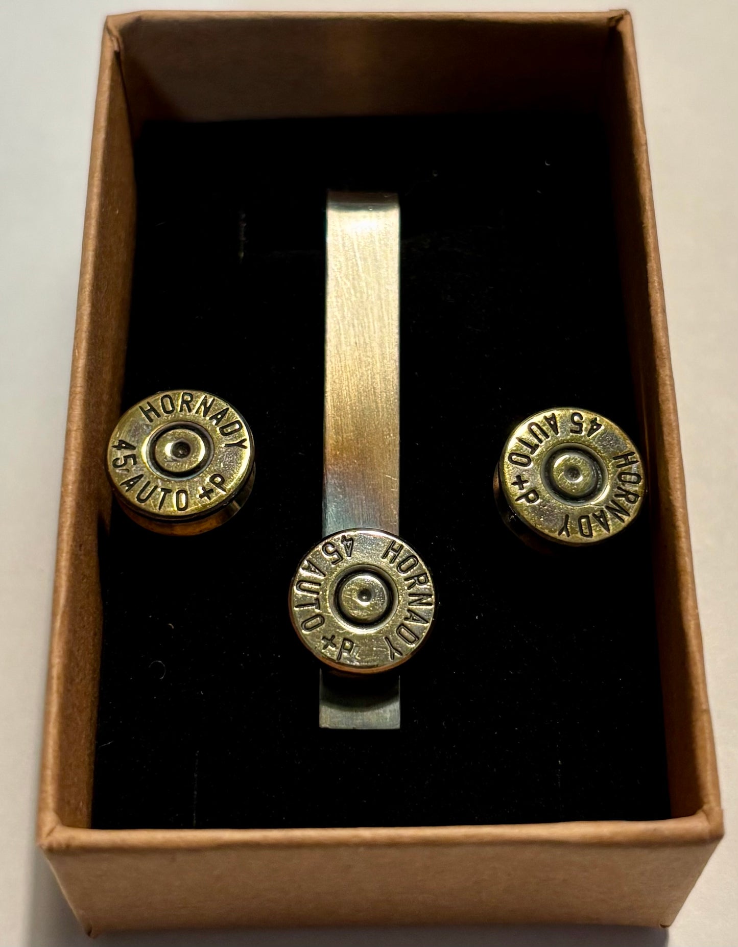 (傷品) カフス、タイピンセット.45 AUTO+P Hornady