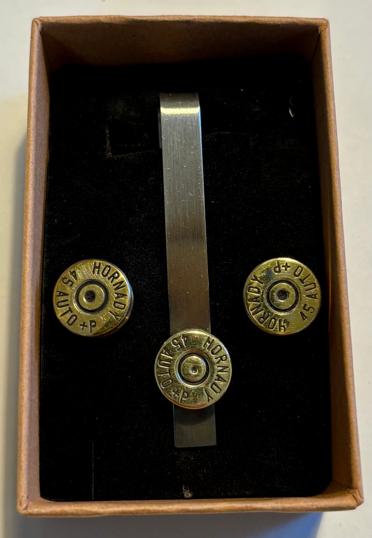 カフス、タイピンセット.45 AUTO+P Hornady
